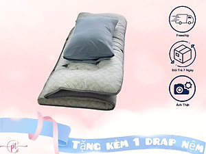 Nệm Trải Sàn, Đệm, Topper Hàng Xuất Nhật 1Mx2M, 1M2X2M, 1M4x2M, 1M6x2M, 1M8X2M Dày 9CM Tặng Kèm Drap Nệm