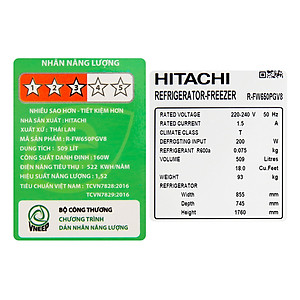 Tủ Lạnh Inverter Hitachi R-FW650PGV8-GBK (509L) - Hàng Chính Hãng