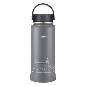 Bình Giữ Nhiệt Lock&Lock Riga Tumbler LHC4160 (897ml) - Hàng Chính Hãng, Bằng Thép Không Gỉ, Có Lưới Lọc Inox - Tặng Kèm Ống Hút Và Cọ Rửa Ống Hút