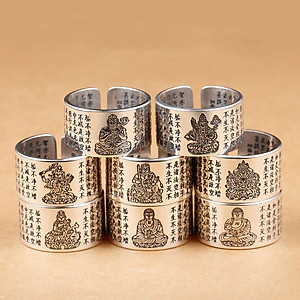 Nhẫn Nam Bạc Thái Phật Bản Mệnh Bất Động Minh Vương Tuổi Dậu BẠC HIỂU MINH NA543-D