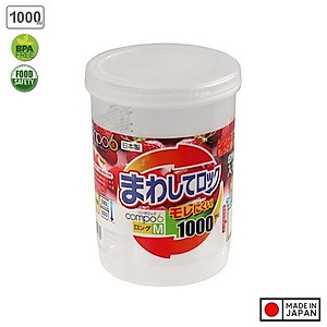 Hộp thực phẩm nắp vặn cao cấp 1L, 1.8L Sanada Nhật Bản dáng tròn chịu nhiệt tốt dùng lò vi sóng đông lạnh