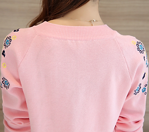 Áo Len Nữ Kiểu Khoác Cardigan Thời Trang Korea Thu Đông Họa Tiết Hoa Thêu ALNO20 MayHomes 