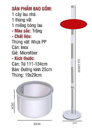 Bộ Cây Lau Nhà Thông Minh K8 Xoay 360 Độ, Siêu Nhanh - Chổi Lau Nhà Tách Nước, Cán Inox Chắc Chắn, Tiện Lợi, Sạch Gọn - Hàng Loại 1 - Chính Hãng MINIIN
