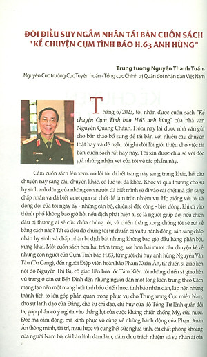 Kể Chuyện Cụm Tình Báo H.63 Anh Hùng - Những Câu Chuyện Tình Báo Thót Tim Không Phải Ai Cũng Biết (Bản in màu)