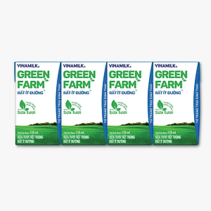 Thùng 48 hộp Sữa Tươi Tiệt Trùng Vinamilk Green Farm rất ít đường 110ml