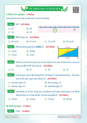 Combo Bài Tập Tuần và Đề Kiểm Tra Toán, Tiếng Việt Lớp 2 - Chân Trời Sáng Tạo - Học kì 1