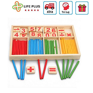 Bộ Đồ Chơi Gỗ Hộp Que Tính Và Chữ Số Toán Học Đẹp An Toàn Cho Bé Trai Bé Gái Phát Triển Tư Duy Về Con Số Và Phép Tính