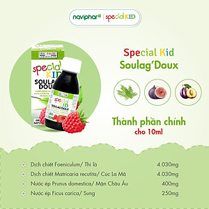 TPBVSK Special Kid Soulag'doux - Hỗ trợ nhuận tràng, hỗ trợ giảm táo bón (125ml) [Siro – Nhập khẩu Pháp]