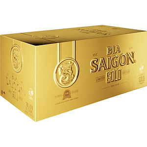 Thùng 18 lon bia SAIGON GOLD - 330ml - Mới