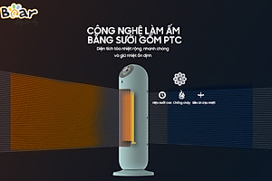 Máy Sưởi Ấm Gốm Bear DNQ-C20B1 Không Làm Khô Da Công Suất 2000W - Hàng Chính Hãng
