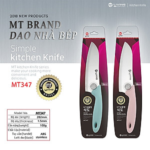 [HÀNG CHÍNH HÃNG]Dao cắt thái nhà bếp màu sắc pastel dài 28cm, lưỡi dài 16cm bằng thép không gỉ GGOMi Hàn Quốc MT347