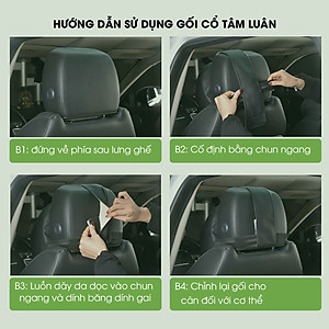 Gối tựa đầu xe ô tô cao su non, gối tựa lưng ô tô cao cấp kê cổ tựa lưng ghế ô tô, massage vai gáy phụ kiện xe hơi Tâm Luân