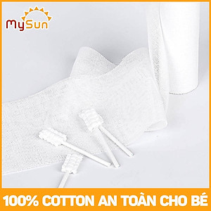 Gạc Rơ/ Tưa Lưỡi Cho Bé MySun 30 Que, Dệt Sợi Cotton 100%