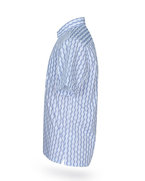 Áo sơ mi nam tay ngắn form suông vạt ngang Khatoco A1MN468T2-CNIN270-2412-N