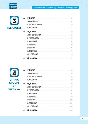 Bài tập tiếng Anh lớp 8, 4 kỹ năng Global Success 8 (Có đáp án) – Tập 1 – ThS. Lê Vy – Anh ngữ Vivian