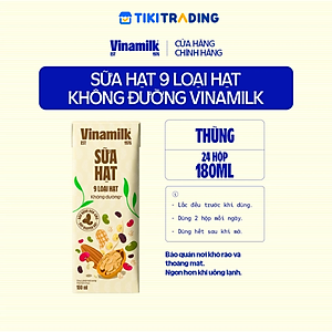 Thùng 24 hộp sữa 9 loại hạt không đường Vinamilk Super Nut 180ml