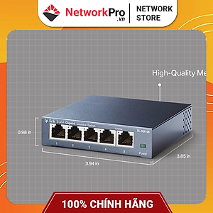 Switch TP-Link TL-SG105 Gigabit Hàng Chính Hãng - 5 cổng RJ45 10/100/1000Mbps, Vỏ Kim Loại