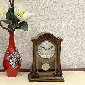 Đồng hồ để bàn Nhật Bản Rhythm CRJ717CR06 , Kt 24.0 x 32.5 x 12.5cm, 1.7kg Vỏ gỗ. Dùng Pin.