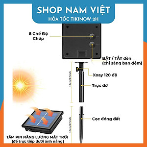 Đèn Led Dây Leo Năng Lượng Mặt Trời Trang Trí Sân Vườn, Ban Công, 8 Chế Độ Chớp - Chính Hãng NAVIVU