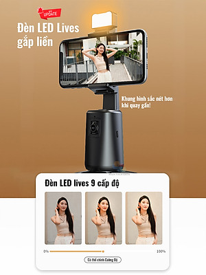 Chân kẹp AI theo dõi chủ thể cho điện thoại để livestream, quay Video HighTechGate A200, hàng chính hãng