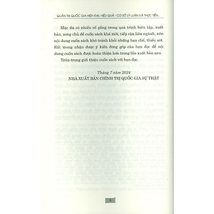 Sách - Quản Trị Quốc Gia Hiện Đại, Hiệu Quả - Cơ Sở Lý Luận Và Thực Tiễn Ở Việt Nam Hiện Nay (Bìa Cứng)