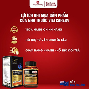Viên uống bổ xương khớp nhập khẩu chính hãng New Zealand GO GLUCOSAMINE 1-A-DAY 1500mg (30 viên) hỗ trợ tăng dịch khớp, giảm tình trạng thoái hóa khớp, khô khớp, cứng khớp; nuôi dưỡng xương sụn khớp khỏe mạnh