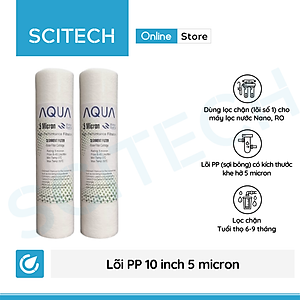 Combo 2 lõi lọc nước số 1 PP 10 inch 5 micron dùng trong máy lọc nước Nano/UF/RO, bộ lọc thô - Hàng chính hãng