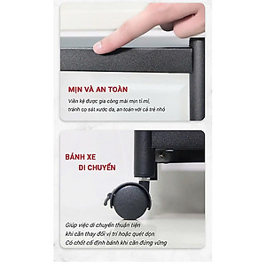 Kệ lò vi sóng đa năng Thép Carbon cao cấp, kệ để đồ nhà bếp siêu chịu lực 300kg sơn tĩnh điện chống bong tróc, kệ nhà bếp