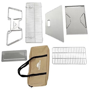 Bếp Nướng Than Ngoài Trời Campingmoon Đồ Cắm Trại Du Lịch Dã Ngoại Bếp Than Xếp Gọn Inox Campout A014