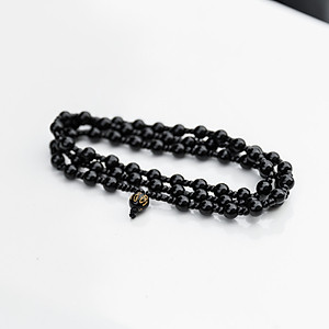 Chuỗi Vòng Tay Phong Thủy Dành Cho Cả Nam và Nữ - VT0009 -  Đá Obsidian Chống Ăn Mòn, Phai Màu - Phát Tài Phát Lộc