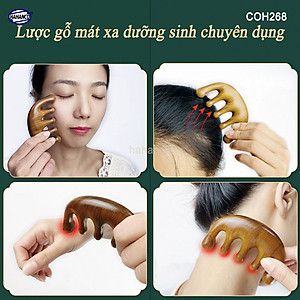 Lược Gỗ Thơm Mát Xa Da Đầu Răng Thưa Thư Giãn Giải Tỏa Áp Lực Độc Đáo - COH268