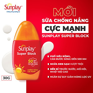 Kem chống nắng Sunplay cực mạnh dạng sữa Sunplay Super Block SPF 81, PA++++ 30g