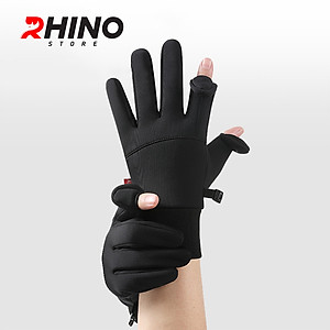 Găng tay hở ngón giữ ấm, chống gió mùa đông Rhino G301 cảm ứng điện thoại cho nam, nữ
