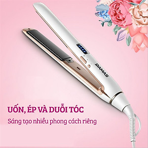 Máy Uốn Tóc, Máy Ép Tóc, Duỗi Tóc Đa Năng Kiểu Hàn Quốc DAMAS DH6120 - Thiết kế với 4 mức nhiệt tùy chỉnh phù hợp với nhiều loại tóc khác nhau giúp duỗi thẳng, làm xoăn tóc chuẩn Salon ngay tại nhà mà không cần phải ra cửa tiệm - Hàng Chính Hãng