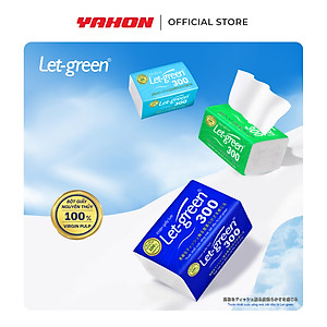 Khăn Giấy Lụa LET-GREEN | Bột Giấy Nguyên Thủy | 300 Tờ/Bao, 2 Lớp/Tờ