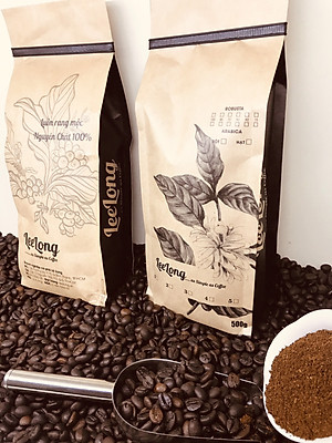 Combo 2 gói 500g cafe LeeLong4 gu nhẹ (30 Robusta / 70 Arabica)
