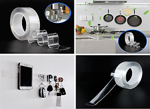 Băng Keo Nano 2 Mặt Trong Suốt Dài 5 Mét Siêu Dính, Có Thể Tái Sử Dụng, Độ dàn hồi cao - HENRYSA
