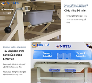 Giường bệnh Y tế, đa chức năng hỗ trợ chăm sóc người bệnh - Hàng chính hãng NIKITA