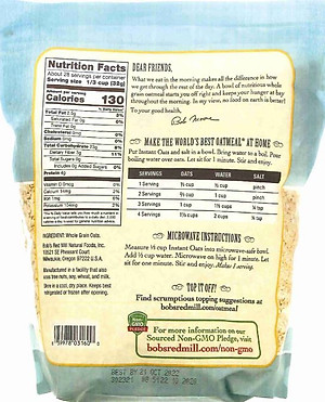 [ Date 10/27 ] Yến mạch cán ăn liền hiệu Bob's Red Mill 907g