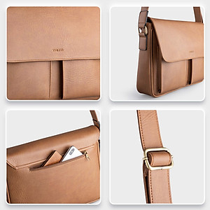 Túi Trita ( Thời trang nam dáng ngang phối ngăn đôi - Túi đeo chéo da RTN6 )