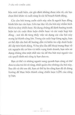 Sách 7 Câu Hỏi Chiến Lược - Tiếp Cận Đơn Giản Để Thực Thi Tốt Hơn