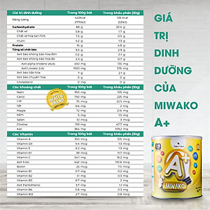 Sữa Công Thức Hạt Thực Vật Hữu Cơ MIWAKO A+ Vị Vani 700gr x 6 Hộp - Miwako Việt Nam