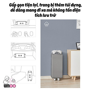 Nôi cũi vải gấp gọn đa năng umoo um-08108 chính hãng sang chảnh