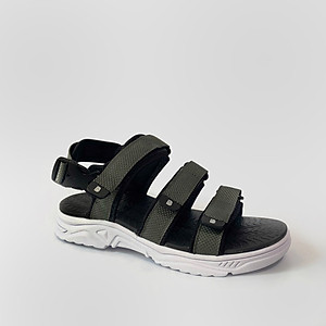 Giày Sandal Nam The Bily 3 Quai Ngang - Đế Trắng Lót Đen Màu Xám BLDTMD04