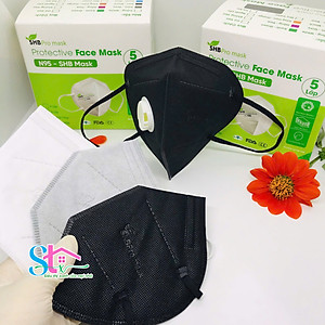 Khẩu trang N95 có van thở SHB Promask, Khẩu trang KN95 người lớn cao cấp 5 lớp kháng khuẩn chuẩn FFP2