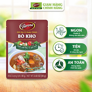 Combo Xôt gia vị hoàn chỉnh Barona: 1 Bò kho (80gr) + 1 Thịt Nướng Hàn Quốc (80gr) + 1 Thịt Nướng Sả (80gr)
