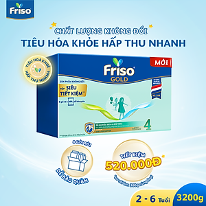 Sữa Bột Friso Gold 4 Hộp Giấy 3.2KG (Dành cho trẻ 2 - 6 tuổi)