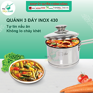 Quánh nấu cháo bột inox 430 Fivestar Standard nắp kính 3 đáy bếp từ ( 12cm / 14cm / 16cm ), tặng 5 muỗng ăn