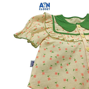 Bộ quần áo lửng bé gái họa tiết Hoa Sao nhái vàng quần xanh cara - AICDBGPF9UDL - AIN Closet