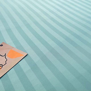 Bộ Ga Gối Cotton Kẻ 3F Lidaco Chuyên Dụng Cho Homestay, Khách Sạn - Xanh Ngọc